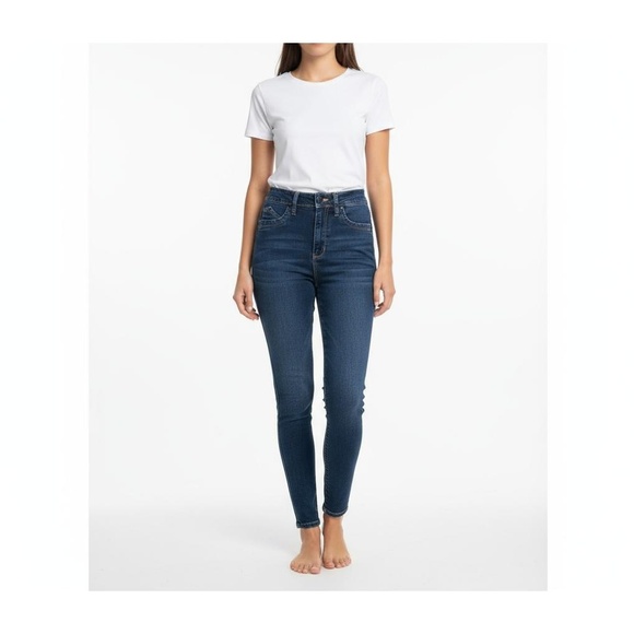 YMI Jeans Women's Dark Blue Wash Sky High Skinny Modern Chic Size 7 - Picture 1 of 11